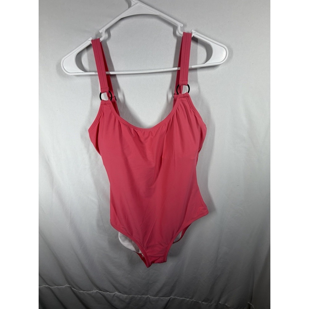 Calvin Klein Swimsuit Size 8 Pink One Piece Ring Strap Adjustable Bathing Suit